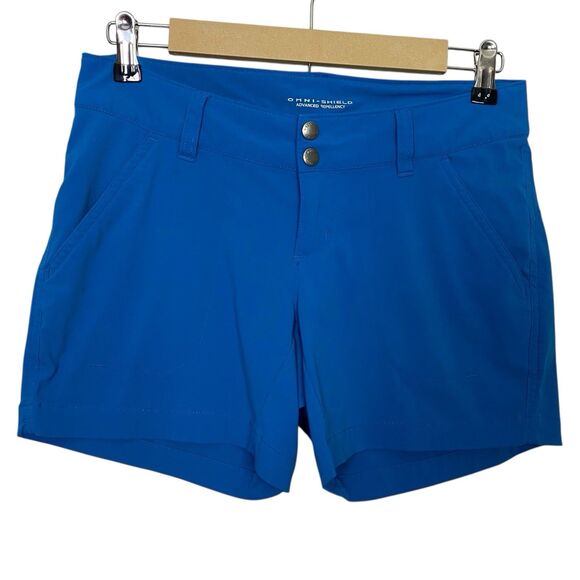 Columbia Shorts Womens 4 Blue Omni-Shield Advanced Repellency Hiking Outdoor 5" - Picture 1 of 6